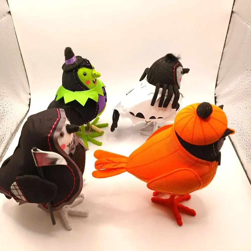 Target Pawson Halloween 2024 Birds Lot of 4 Pumpkin Spider Grim Reaper Witch